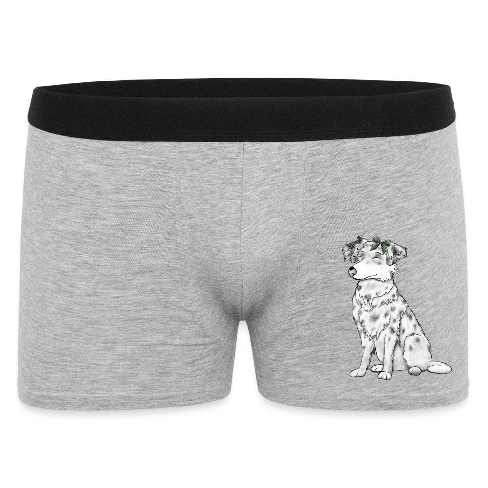 Männer Boxer Shorts Hund - Grau meliert