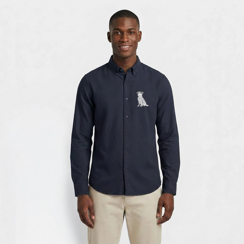 Männer Hemd mit Hund - Navy