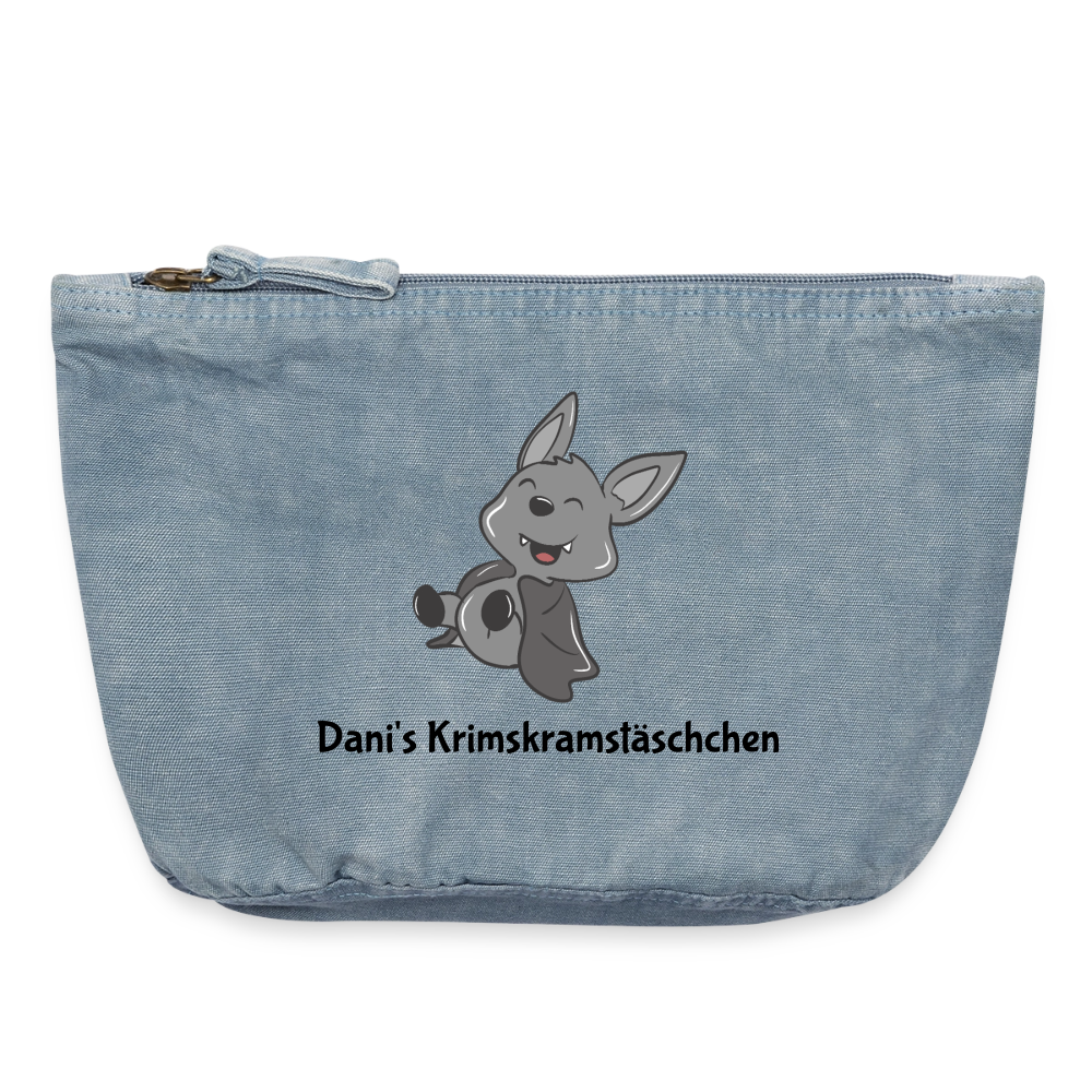 Vintage Reißverschluss-Täschchen (18 x 21 cm) - vintage light blue