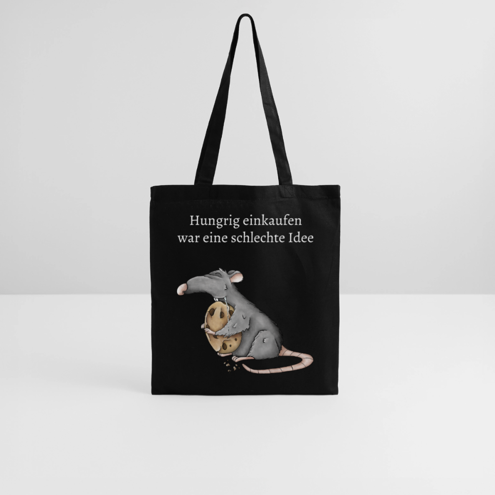 Jutebeutel Ratte - black