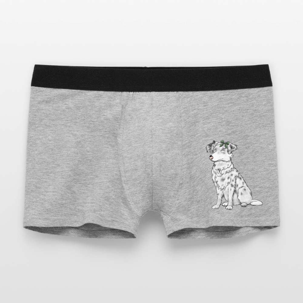 Männer Boxer Shorts Hund - Grau meliert