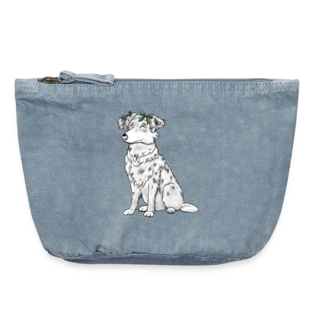 Kulturbeutel/ Reiseapotheke Hund - vintage light blue