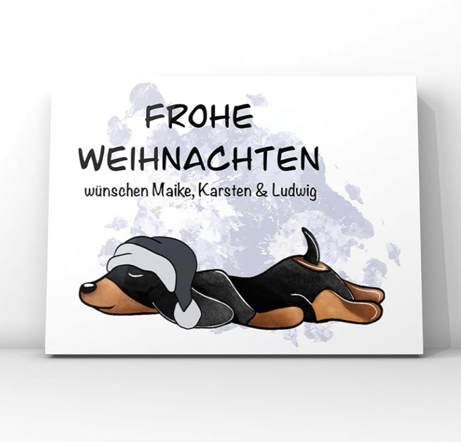 Weihnachtskarte Kurzhaardackel