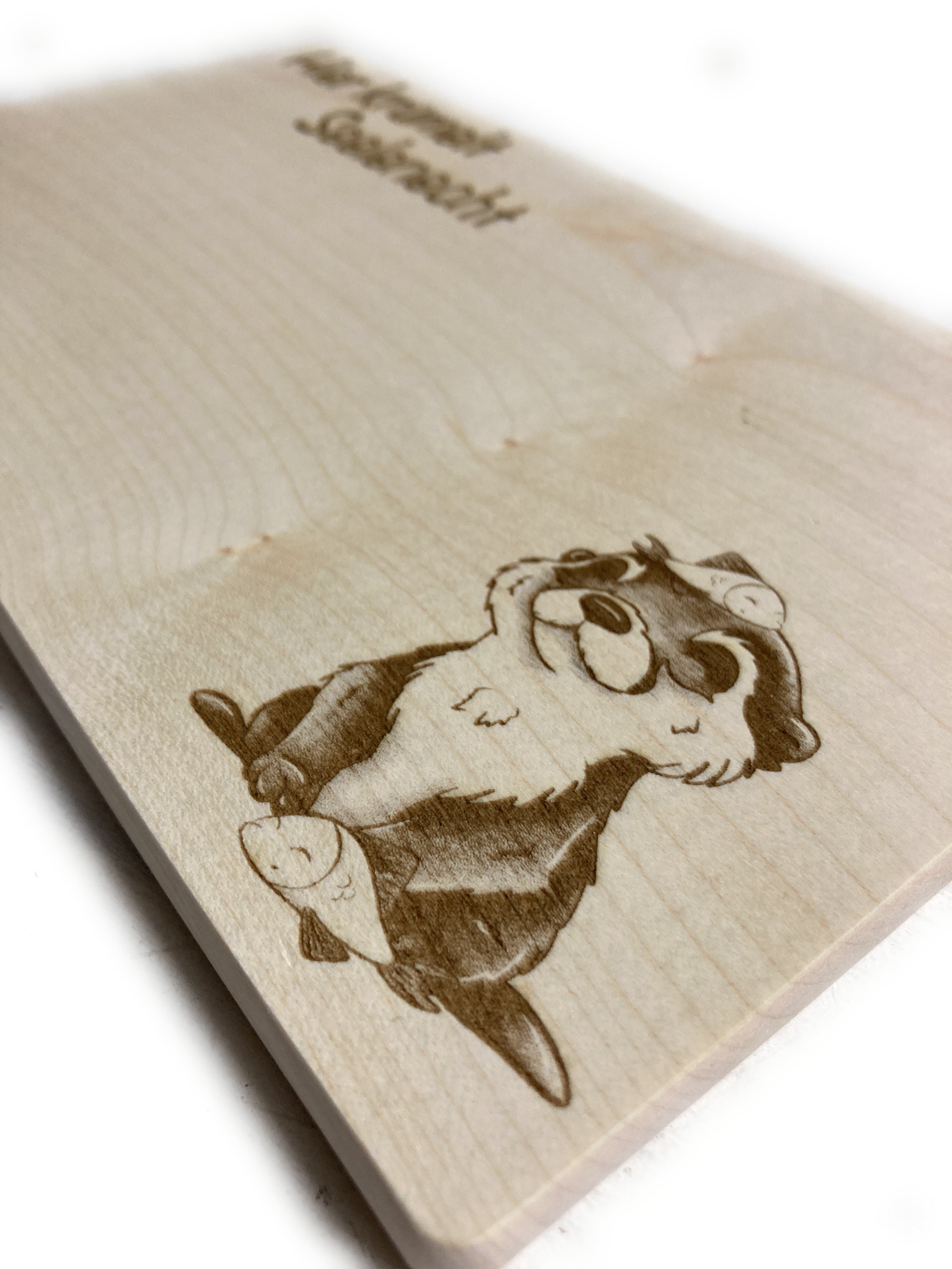 Schneidebrett Otter mit Spruch