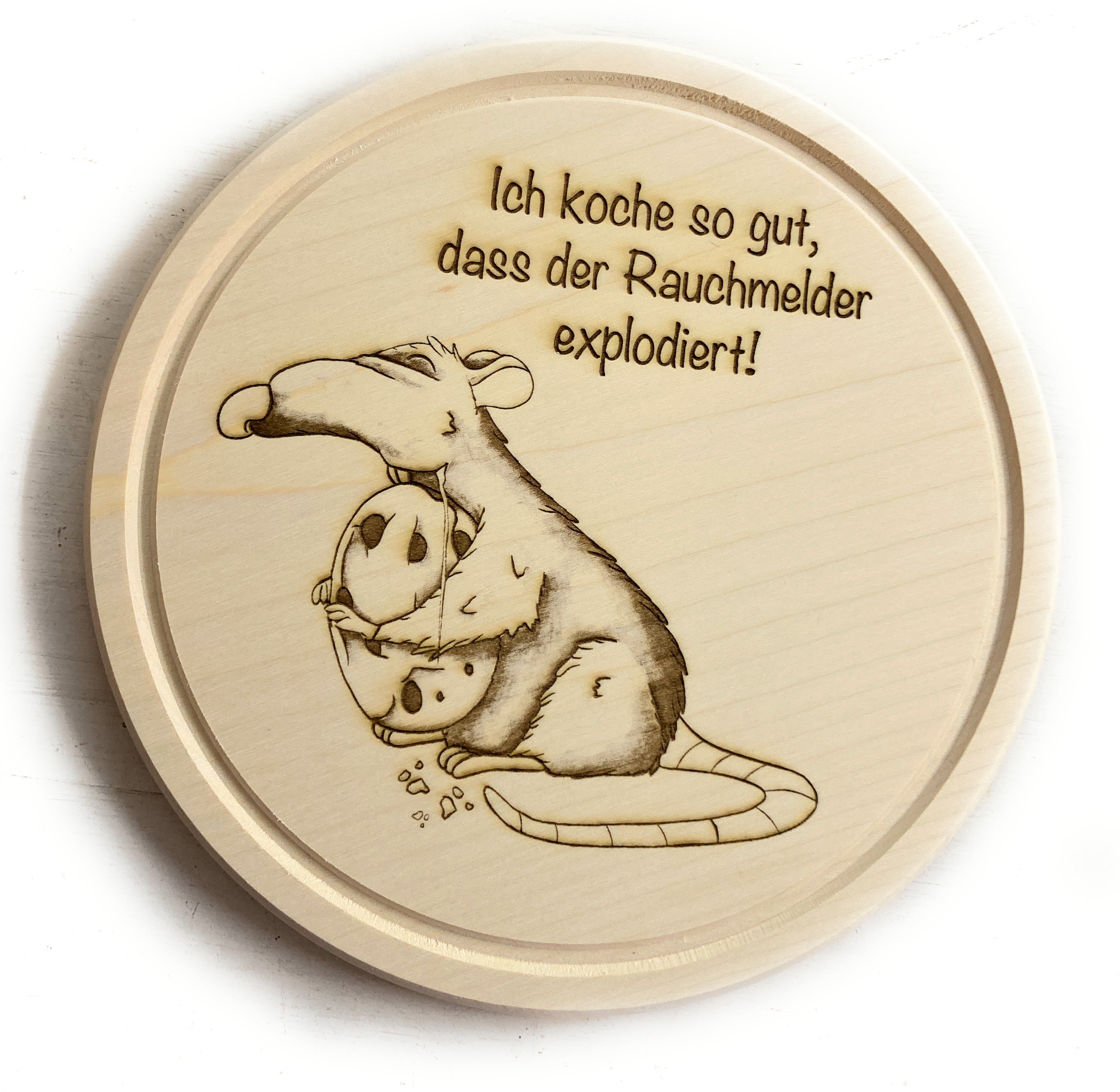 Holzbrett Ratte (rund)