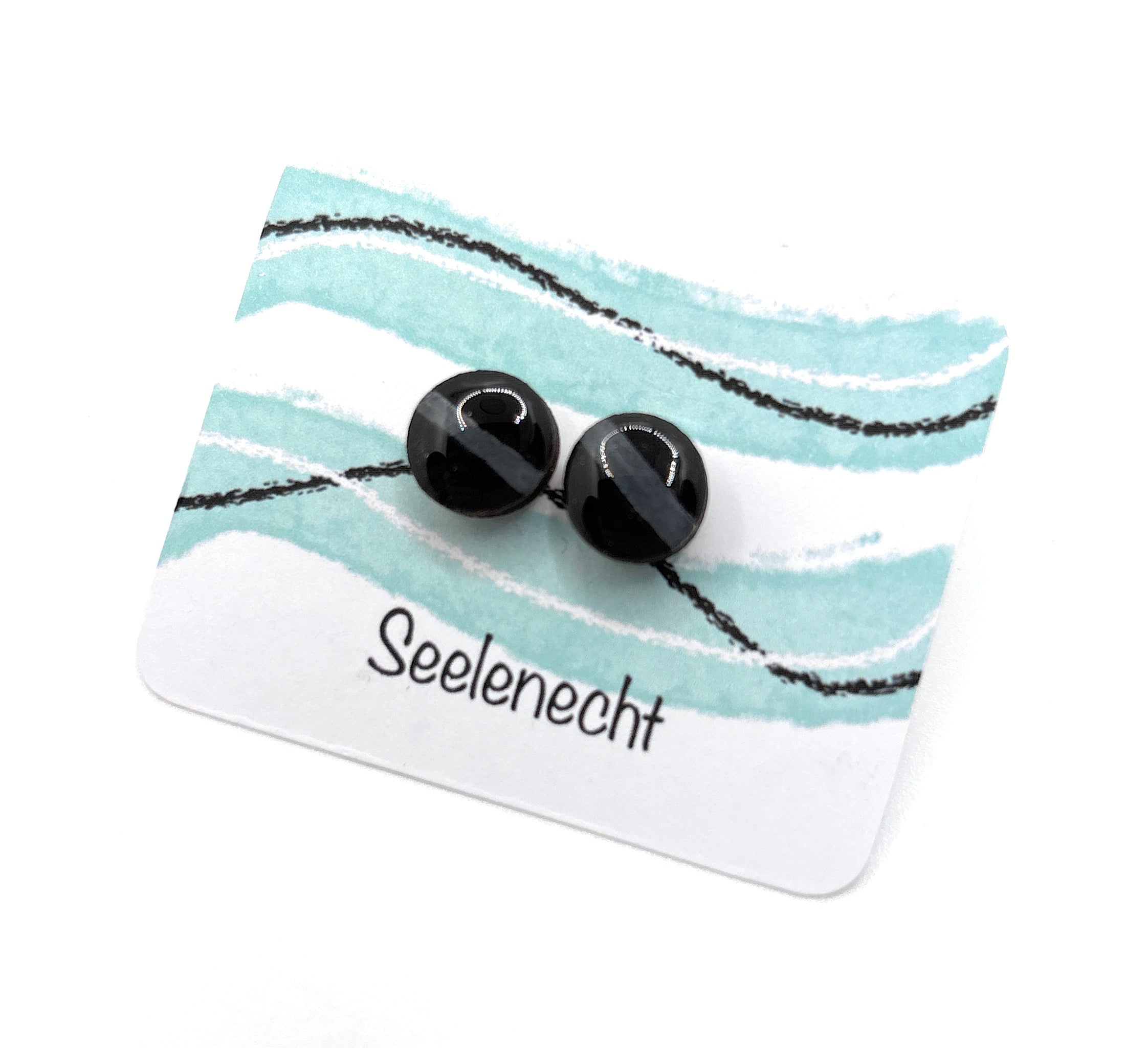 Ohrstecker Schwarz-Grau-Weiß
