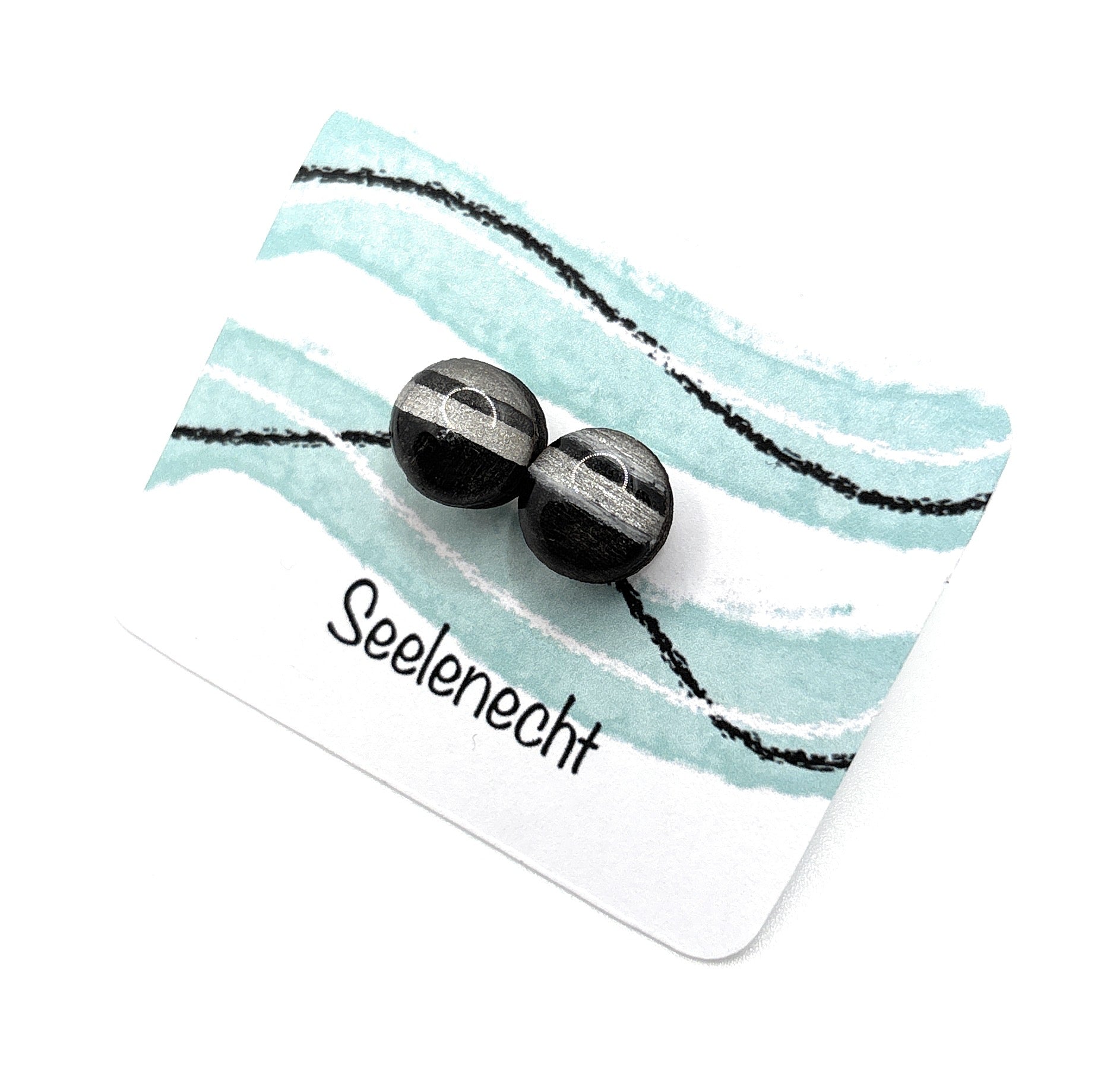 Ohrstecker Schwarz-Grau-Weiß