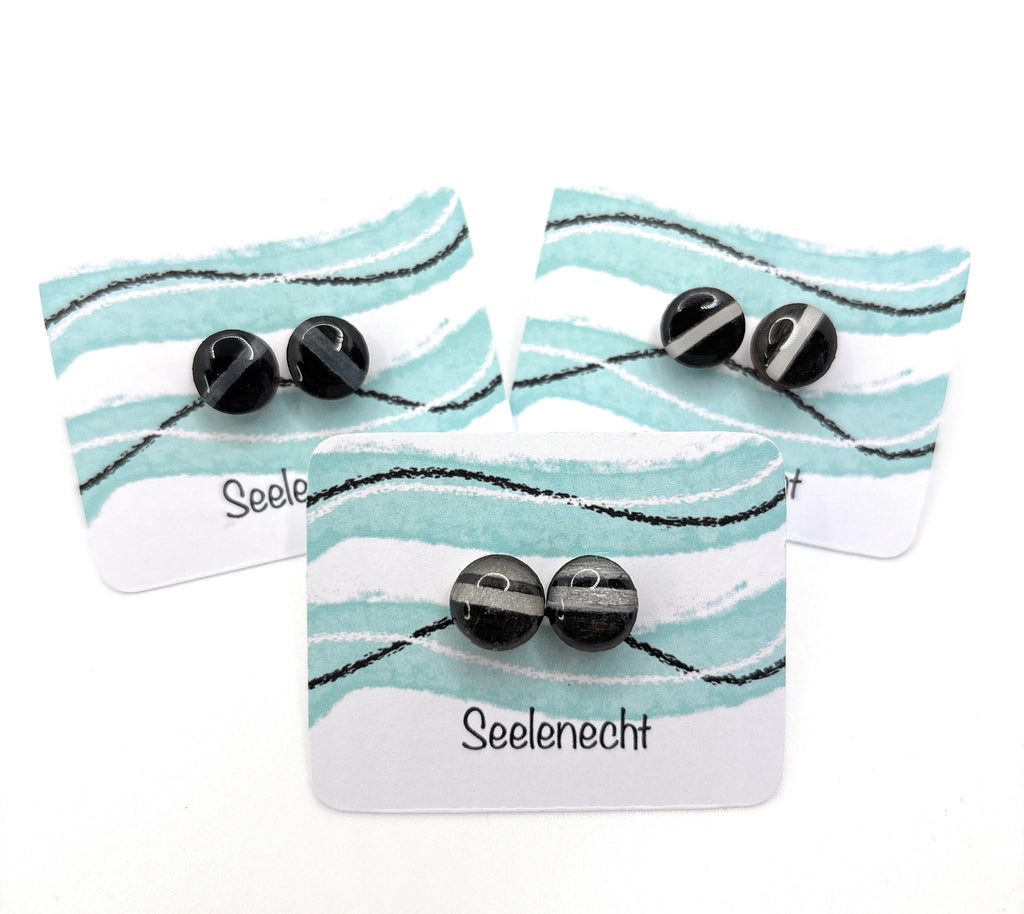 Ohrstecker Schwarz-Grau-Weiß