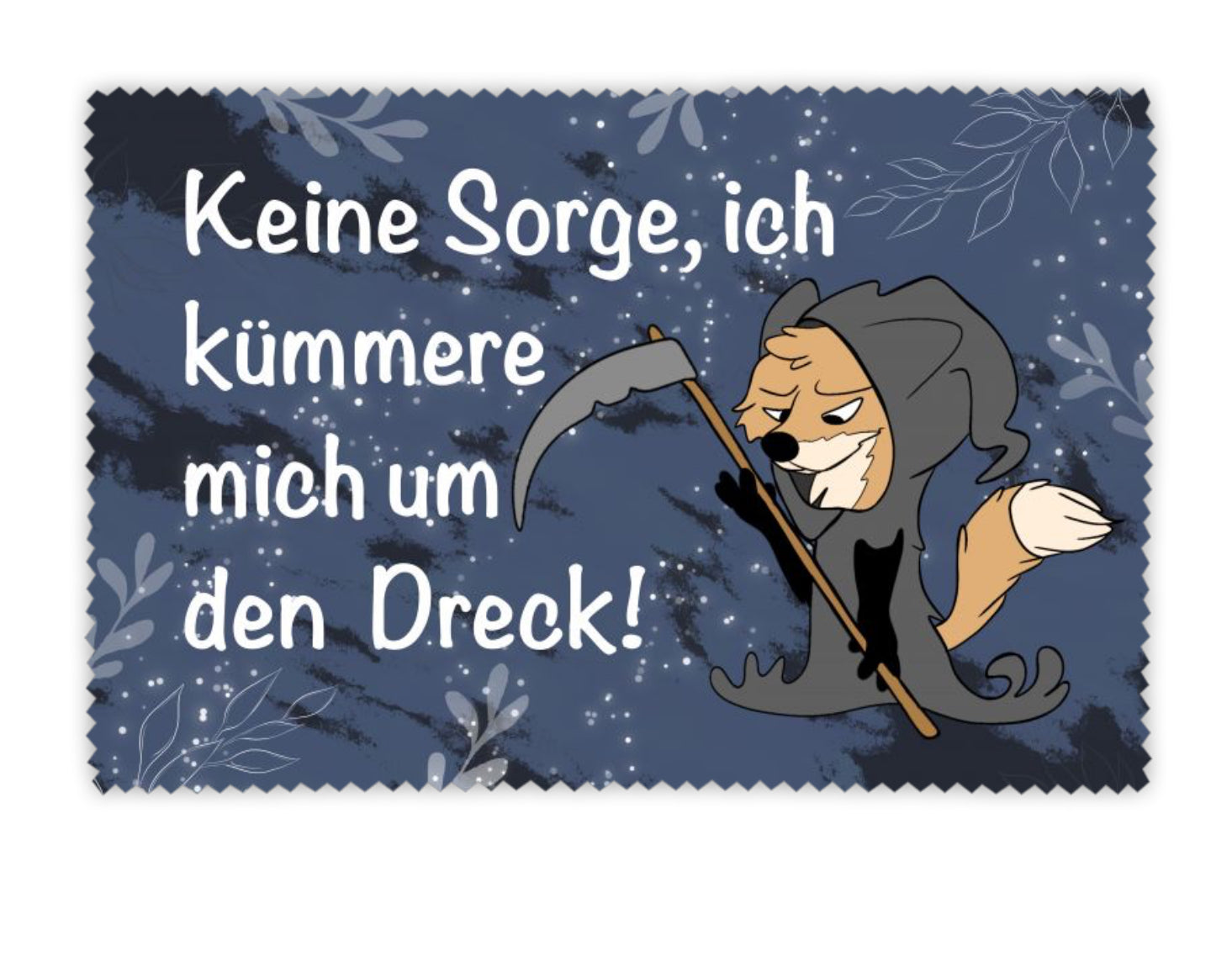 Brillenputztuch Fuchs Sensenmann