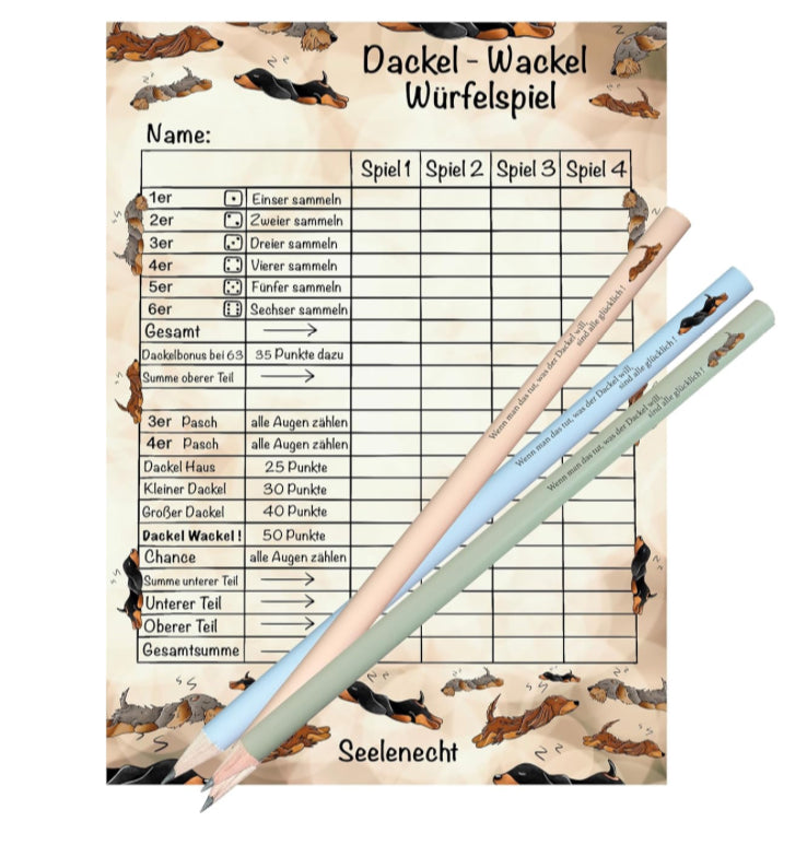 Dackel-Wackel Würfelspiel Set