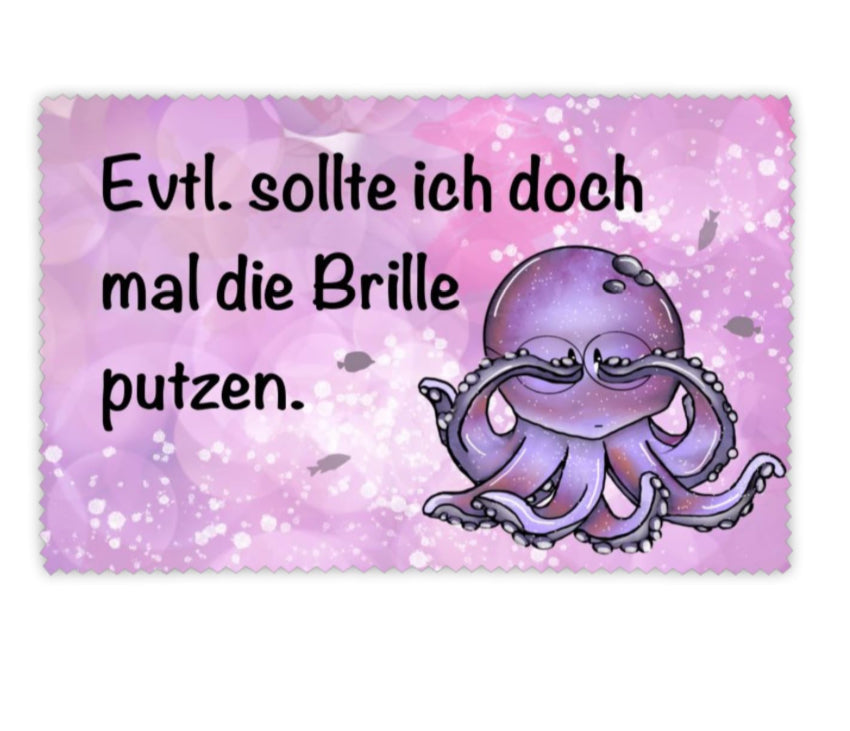 Brillenputztuch Tintenfisch