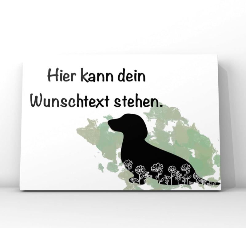 Postkarte Dackel mit Wunschtext