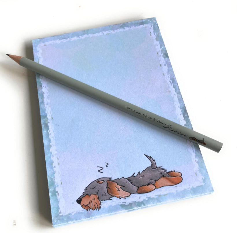 Notizblock Rauhaardackel Set