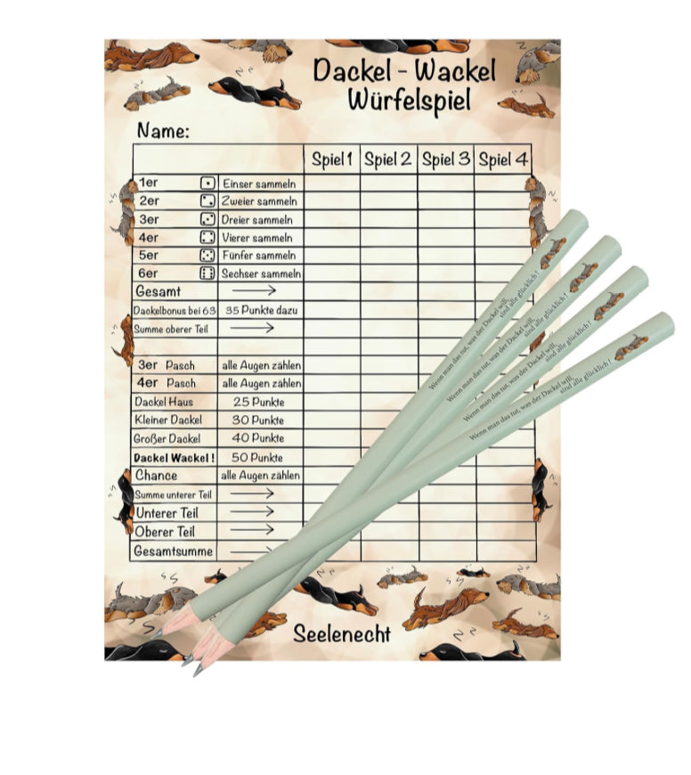 Dackelspiel Sparset Rauhaardackel