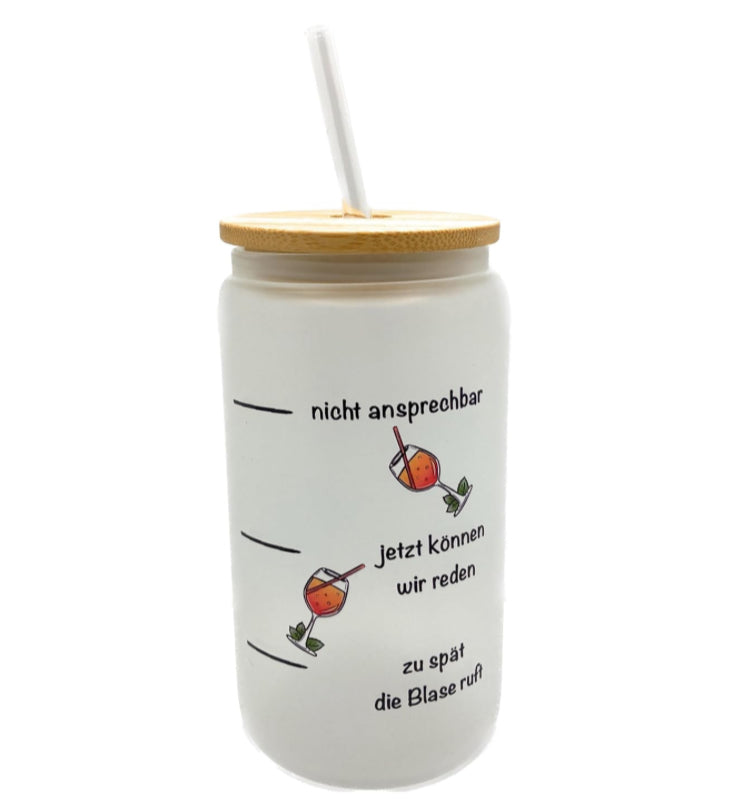 Trinkglas mit Spruch