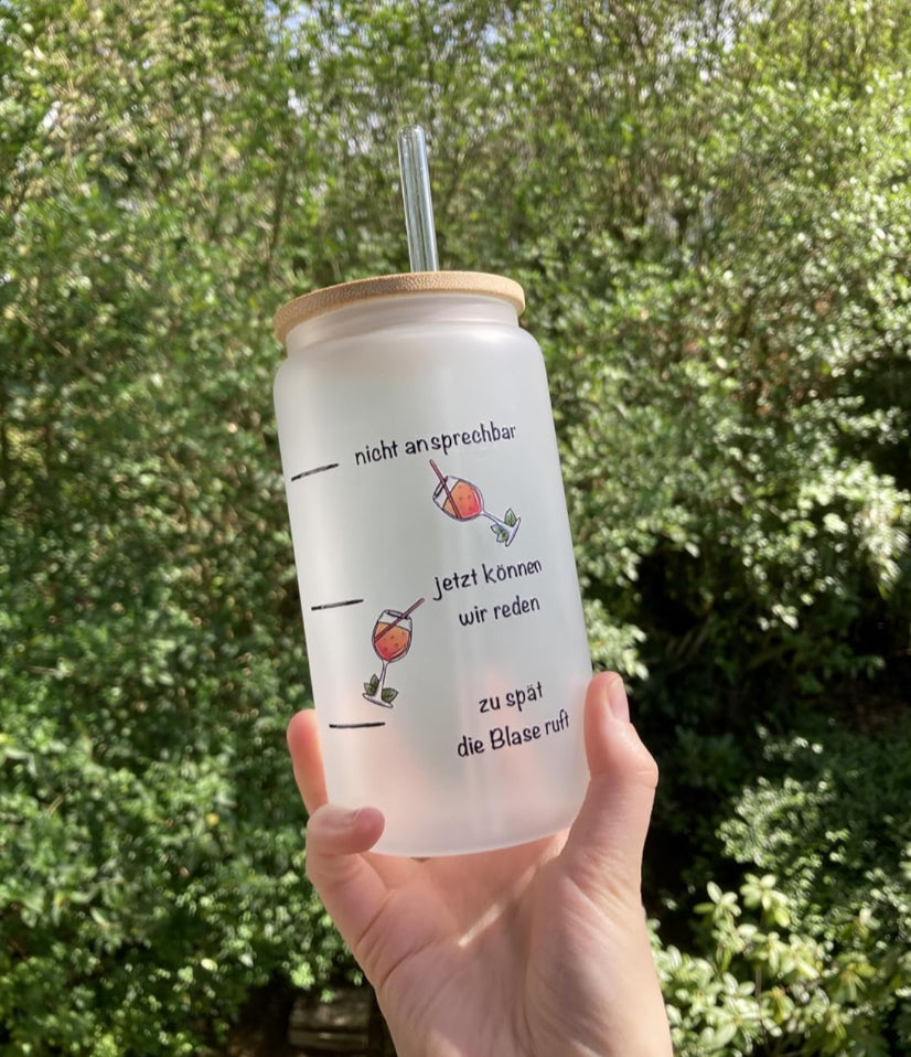 Trinkglas mit Spruch