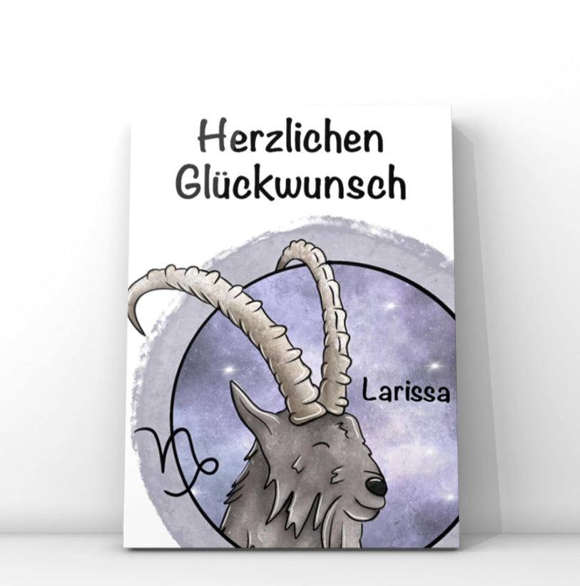 Geburtstagskarte Sternzeichen Steinbock