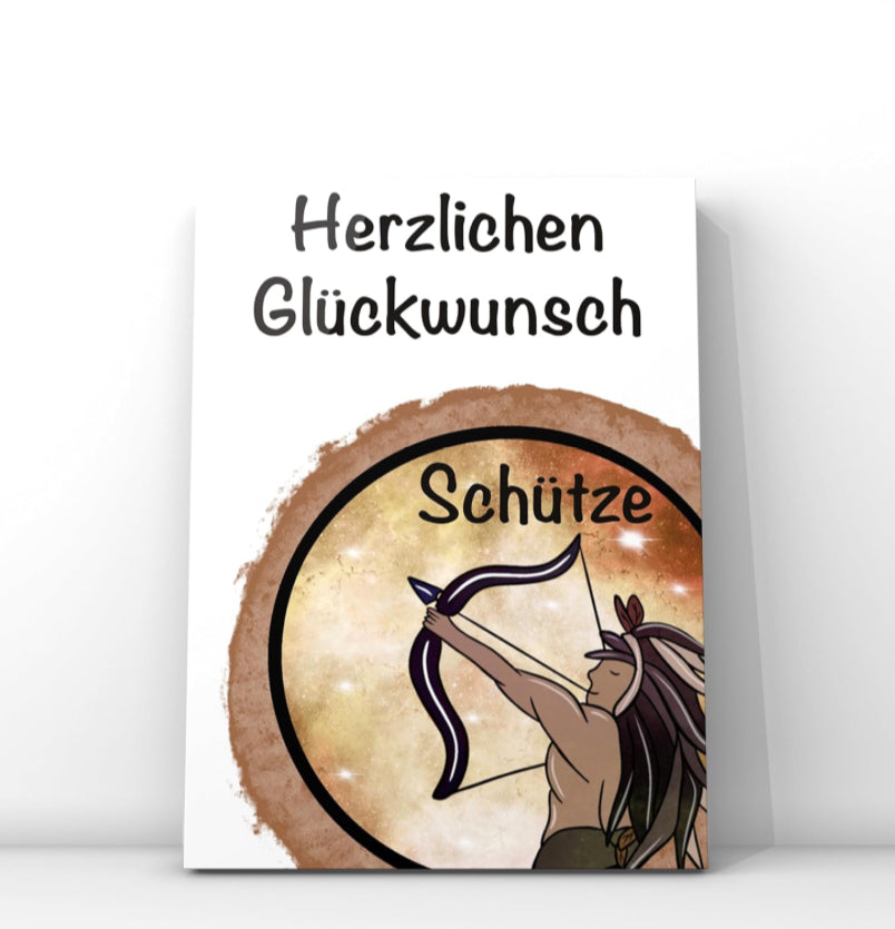 Geburtstagskarte Sternzeichen Schütze