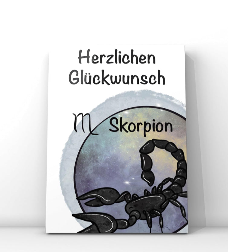 Geburtstagskarte Sternzeichen Skorpion