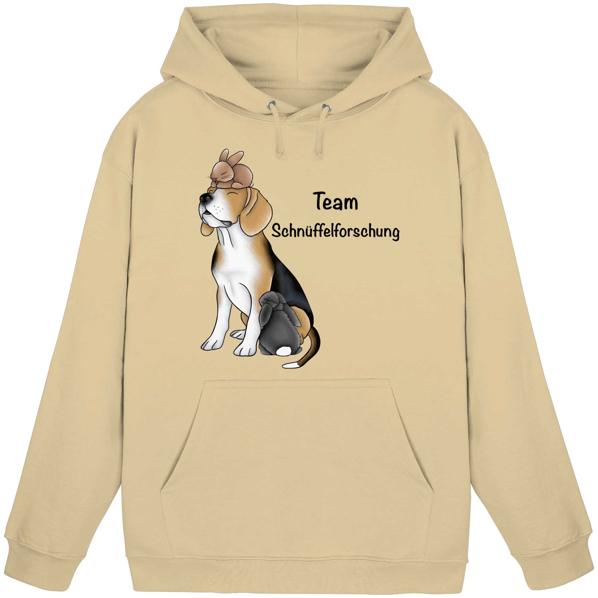 Beagle mit Spruch schwarze Schrift - Basic Unisex Hoodie