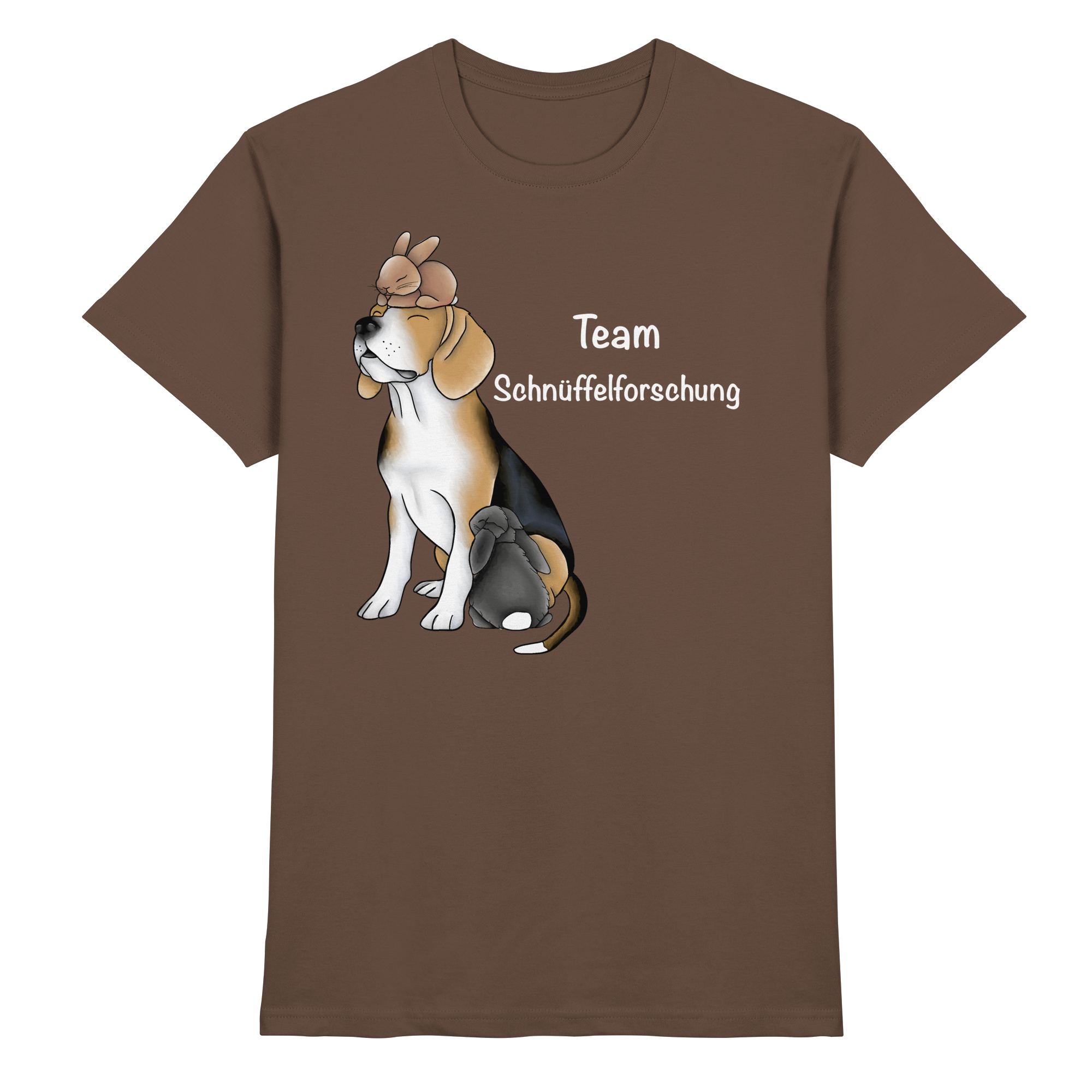 Beagle mit weißer Schrift - Premium Shirt