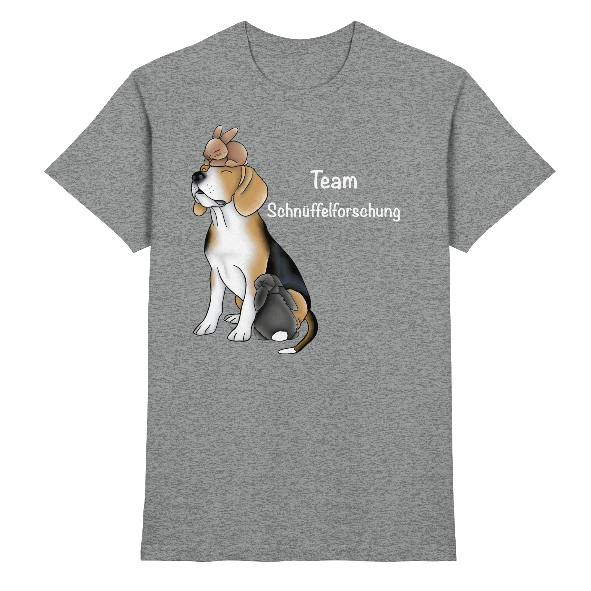 Beagle mit weißer Schrift - Premium Shirt