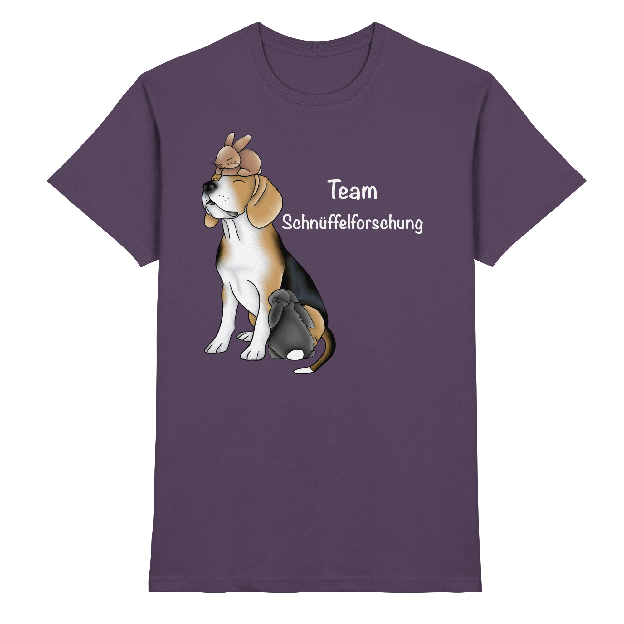 Beagle mit weißer Schrift - Premium Shirt